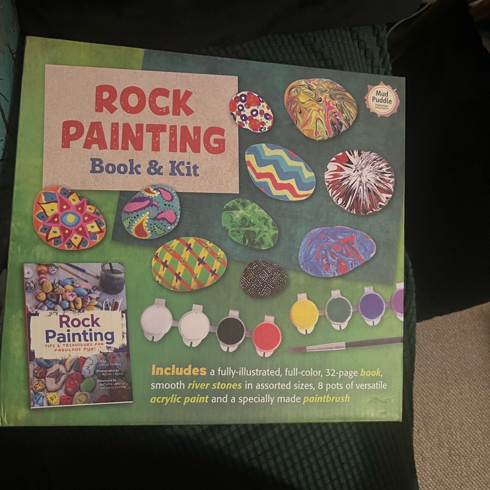 Rock Painting Book & Kit with Acrylic Paints